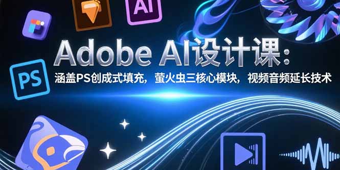 Adobe AI设计课：涵盖PS创成式填充，萤火虫三核心模块，视频音频延长技术-网创资源总站