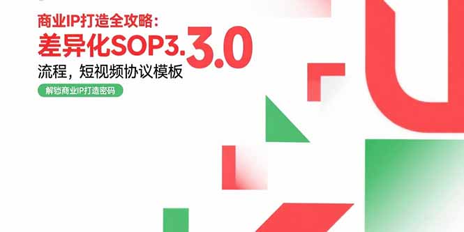 商业IP打造全攻略：差异化SOP3.0流程，短视频协议模板，婚恋项目实战案例-网创资源总站