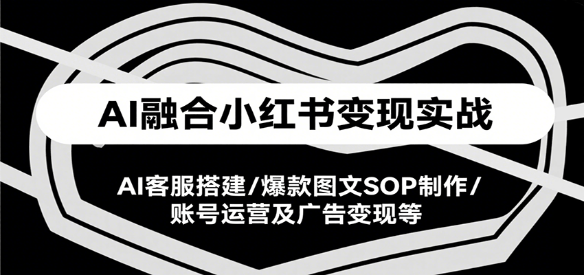 AI融合小红书变现实战课，AI客服搭建/爆款图文SOP制作/账号运营及广告变现等-网创资源总站