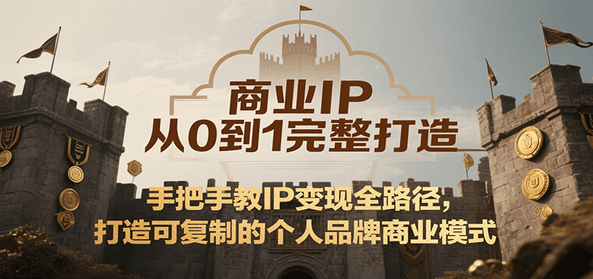 商业IP从0到1完整打造，手把手教IP变现全路径，打造可复制的个人品牌商业模式-网创资源总站