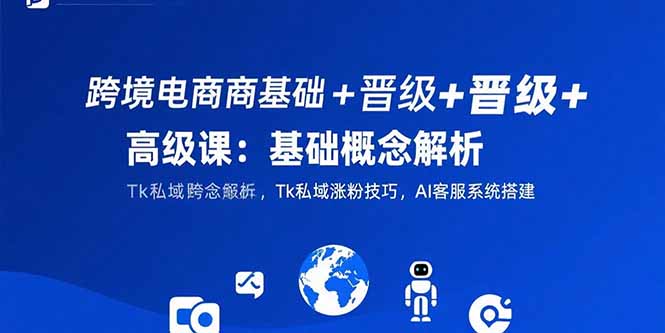 跨境电商基础+晋级+高级课：基础概念解析,Tk私域涨粉技巧,AI客服系统搭建-网创资源总站