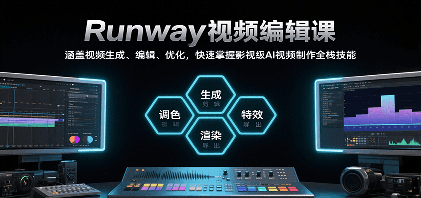 Runway视频编辑课，涵盖视频生成、编辑、优化，快速掌握影视级AI视频制作全栈技能-网创资源总站