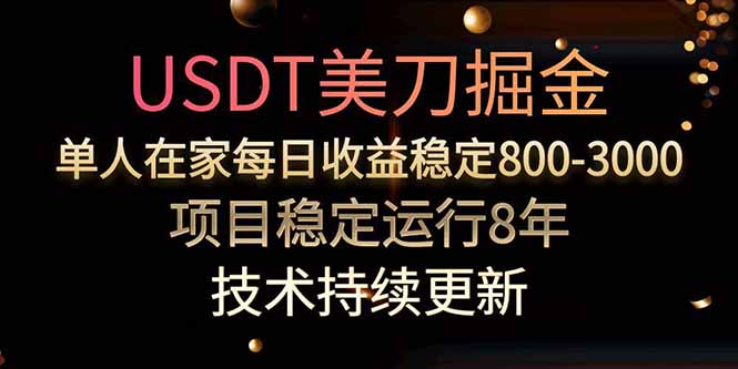 USDT美刀掘金，单人每日收益800-3000，稳定运行8年-网创资源总站
