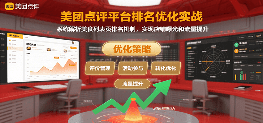 美团点评平台排名优化实战，系统解析美食列表页排名机制，实现店铺曝光和流量提升-网创资源总站