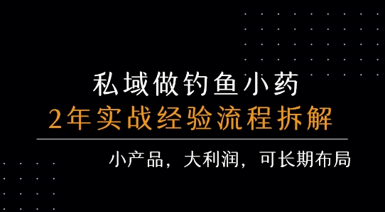 私域做钓鱼小药 每单利润3张+ 详细流程拆解-网创资源总站
