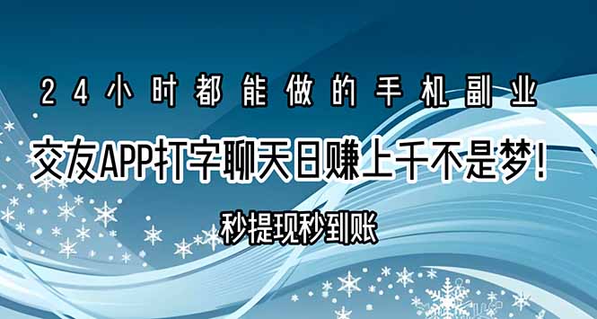 交友APP打字聊天赚钱秒提现秒到账，日赚上千不是梦！-网创资源总站