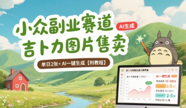 小众副业赛道 吉卜力图片售卖 单日2张+ AI一键生成【附教程】-网创资源总站