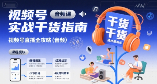视频号实战干货指南，视频号直播全攻略(音频)-网创资源总站