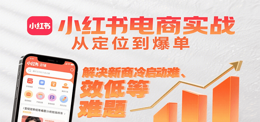 小红书电商实战，从定位到爆单解决新商冷启动难、变现效率低等难题-网创资源总站