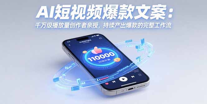AI短视频爆款文案：千万级播放量创作者亲授，持续产出爆款的完整工作流-网创资源总站