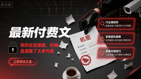 最新付费文：我的这些提醒，的确是透露了太多内幕-网创资源总站