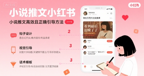 小说推文小红书高转化引导方法实操课，小说推文高效且正确引导方法-网创资源总站