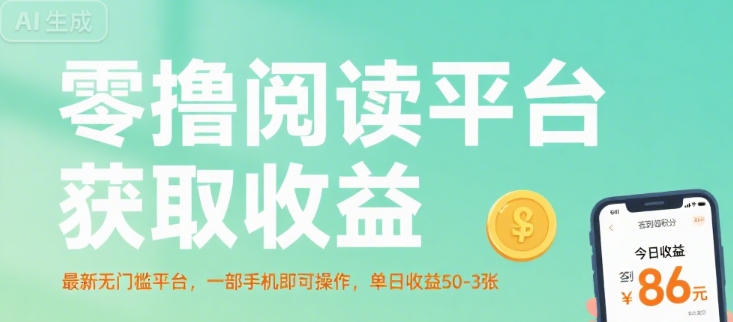 零撸阅读平台获取收益，最新无门槛平台，一部手机即可操作，单日收益50-3张【揭秘】-网创资源总站