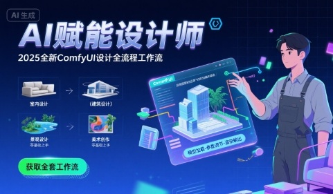 AI赋能设计师， 2025全新comfyui设计全流程工作流 ，室内-建筑-景观-美术，零基础直接上手-网创资源总站