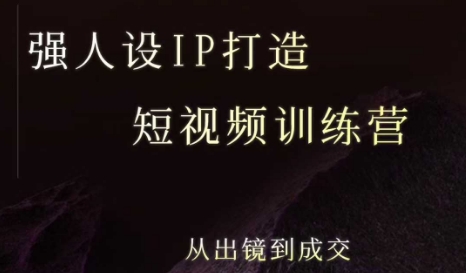 强人设ip打造课，8月最新5天短视频ip训练营，从出镜到成交-网创资源总站