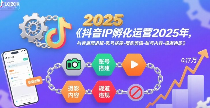 抖音IP孵化运营2025年，抖音底层逻辑-账号搭建-摄影剪辑-账号内容-规避违规-网创资源总站