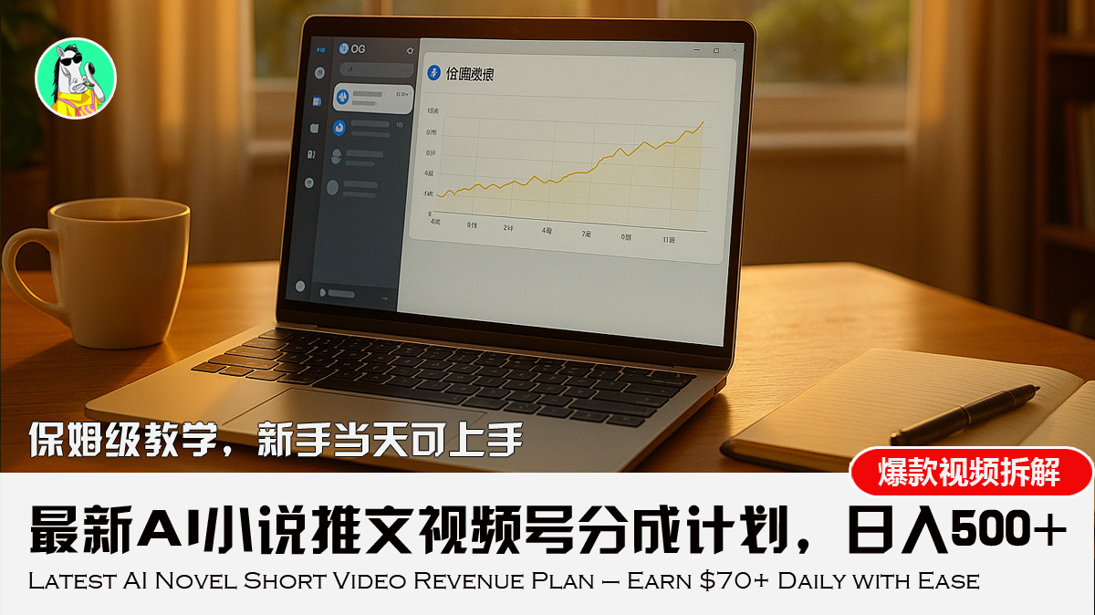 最新AI小说推文视频号分成计划，新手小白也能当天日入500+教程-网创资源总站