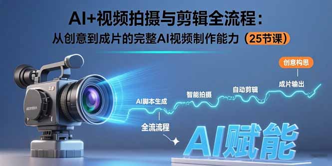 AI+视频拍摄与剪辑全流程：从创意到成片的完整AI视频制作能力(25节课-网创资源总站