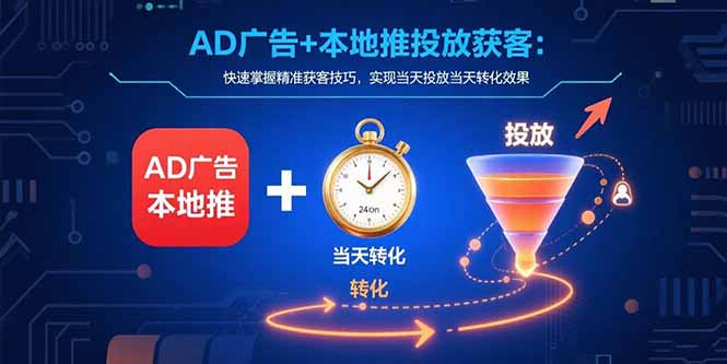 AD广告+本地推投放获客：快速掌握精准获客技巧，实现当天投放当天转化效果-网创资源总站