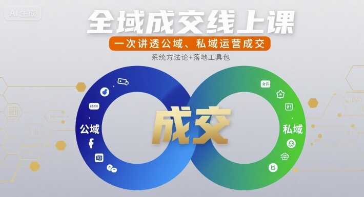 全域成交线上课，一次讲透公域、私域运营成交-网创资源总站