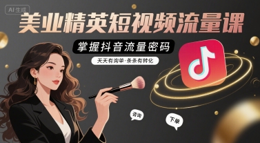 美业精英短视频流量课，掌握抖音流量密码，天天有询单，条条有转化-网创资源总站