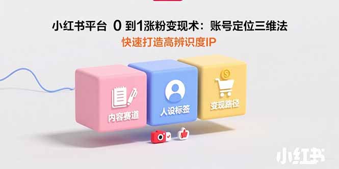 小红书平台0到1涨粉变现术：账号定位三维法，快速打造高辨识度IP-网创资源总站