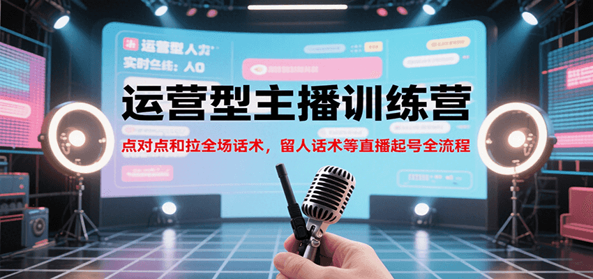 运营型主播训练营，点对点和拉全场话术，留人话术等直播起号全流程(更新8月)-网创资源总站