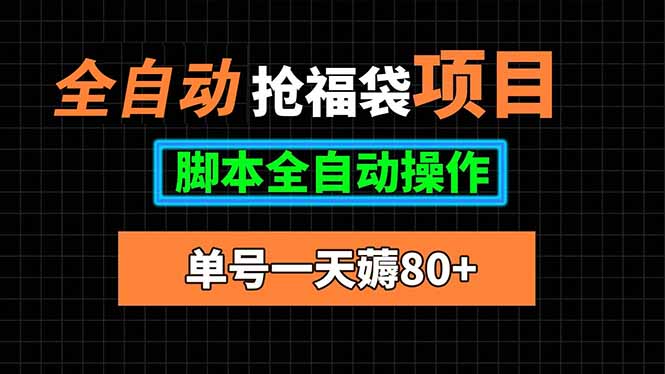 全自动抢福袋项目，单号一天80+脚本全自动操作-网创资源总站