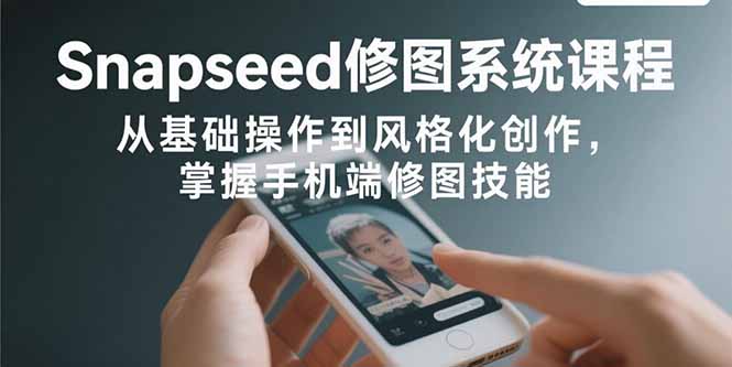 Snapseed修图系统课程：从基础操作到风格化创作，掌握手机端修图技能-网创资源总站