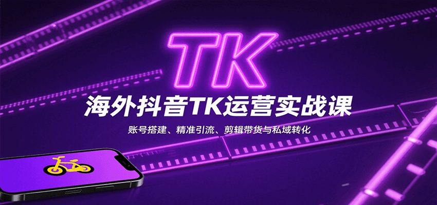 海外抖音TK运营实战课：账号搭建、精准引流、剪辑带货与私域转化-网创资源总站