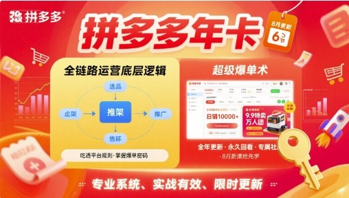 拼多多年卡【8月更新6节】拼多多全链路运营底层逻辑，超级爆单术-网创资源总站