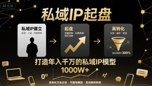 私域IP起盘，私域ip建立、起盘、高转化，打造年入千万的私域ip模型-网创资源总站