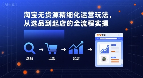 淘宝无货源精细化运营玩法，从选品到起店的全流程实操-网创资源总站
