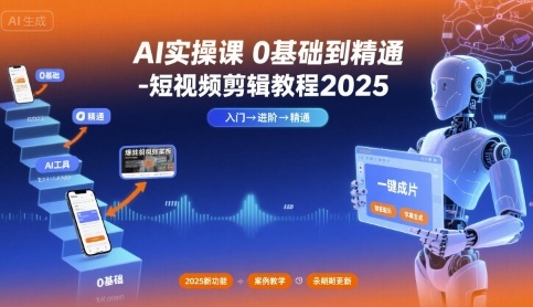 AI实操课0基础到精通-短视频剪辑教程2025-网创资源总站