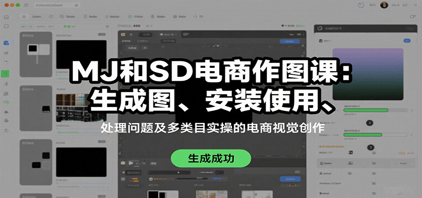 MJ和SD电商作图课：生成图、安装使用、处理问题及多类目实操的电商视觉创作-网创资源总站