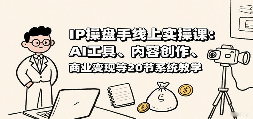IP操盘手线上实操课：AI工具、内容创作、商业变现等20节系统教学-网创资源总站